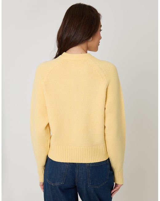 Threadbare Yellow Button Up Knitted Cardigan