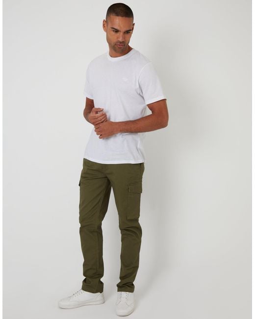 Threadbare Green Slim Fit Cargo Style Trouser for men