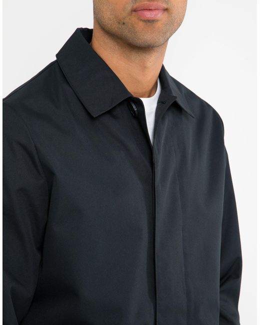 Threadbare Blue Showerproof Longline Mac for men