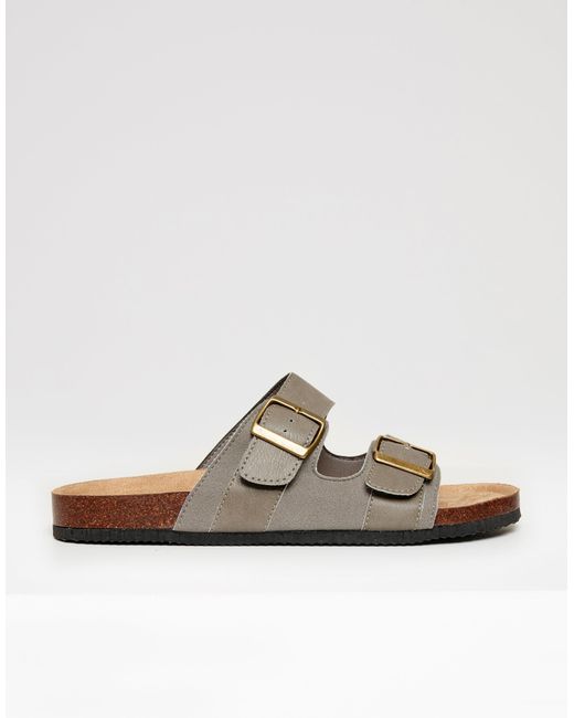 Threadbare Natural Slip On Two Buckle Strap Sandals for men