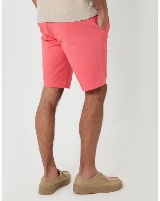 Threadbare Red Belted Chino Shorts for men