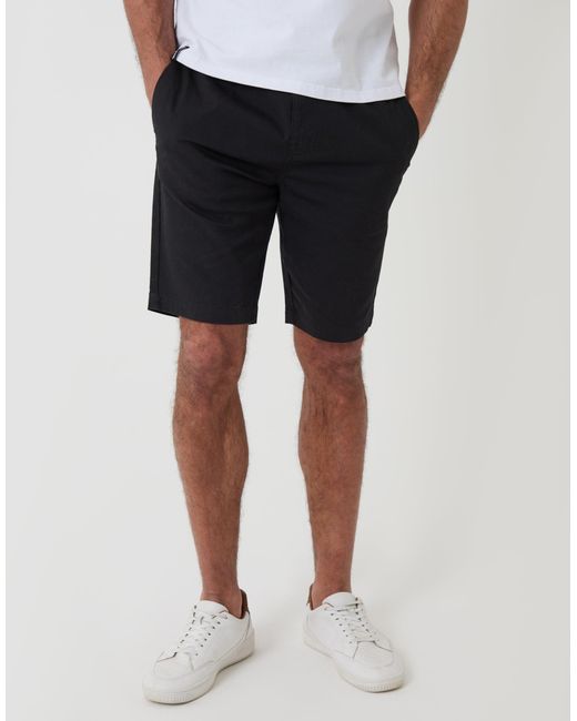 Threadbare Black Regular Fit Elasticated Waist Stretch Chino Shorts for men