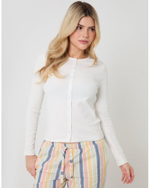 Threadbare Natural Button Front Cotton Pyjama Set
