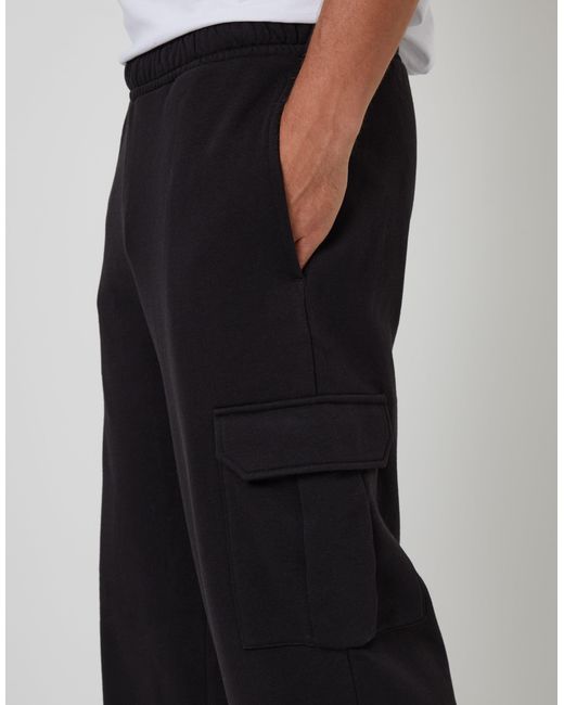 Threadbare Black Wide Leg Cargo Joggers for men