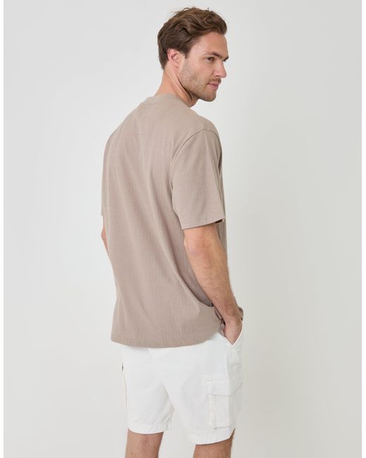 Threadbare Gray Relaxed Fit Cotton Textured T-Shirt for men