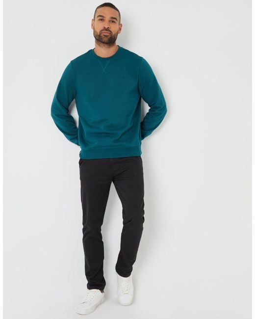 Threadbare Blue Crew Neck Sweatshirt for men