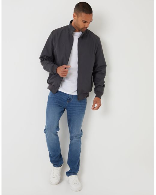 Threadbare Blue Showerproof Harrington Jacket for men