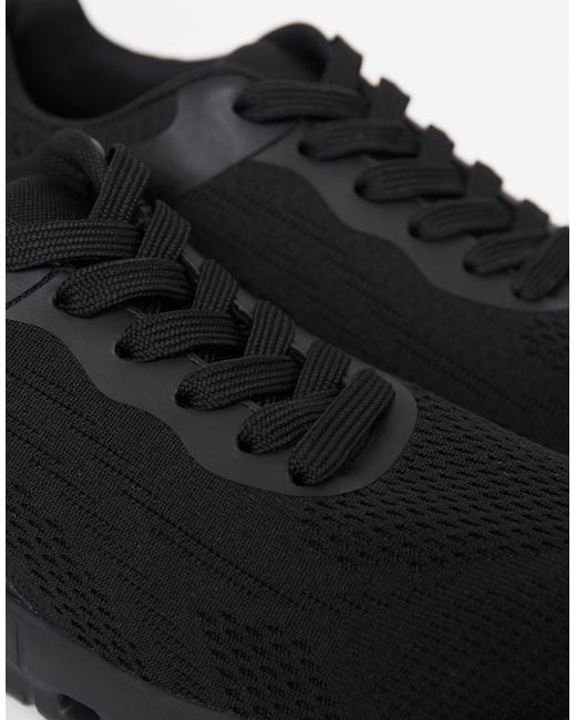 Threadbare Black Textured Slip On Trainers for men