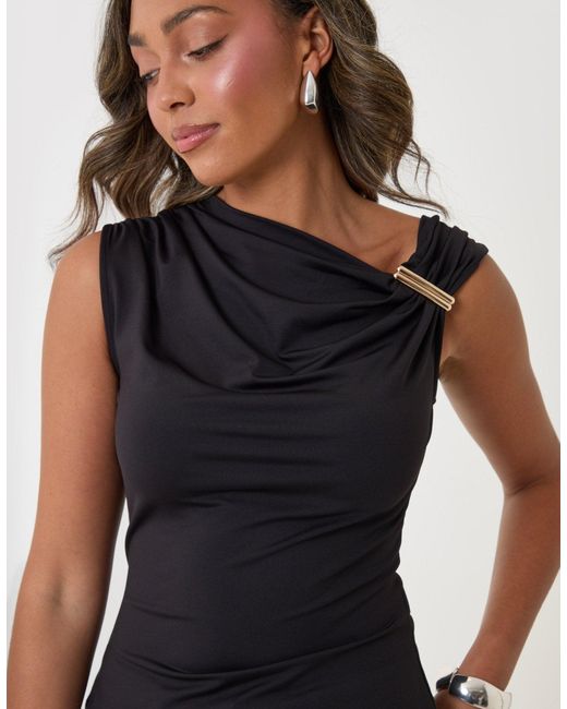 Threadbare Blue Asymmetric Draped Vest