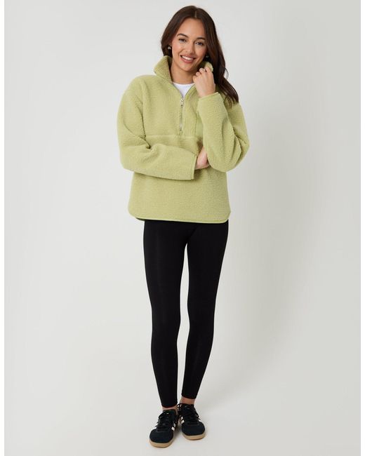 Threadbare Green Half Zip Borg Fleece