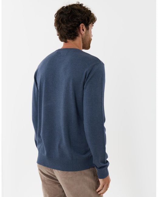 Threadbare Blue Jersey Crew Neck Jumper for men