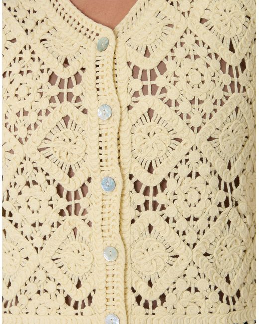 Threadbare Multicolor Crochet Button Up Vest