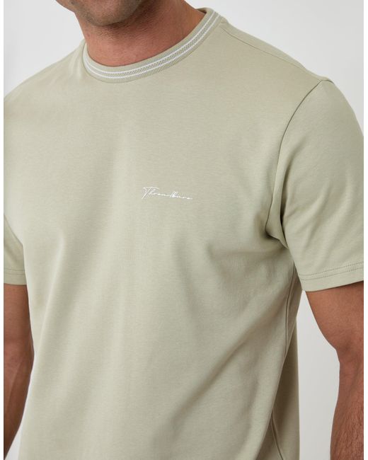 Threadbare Natural Cotton Crew Neck Script T-Shirt for men