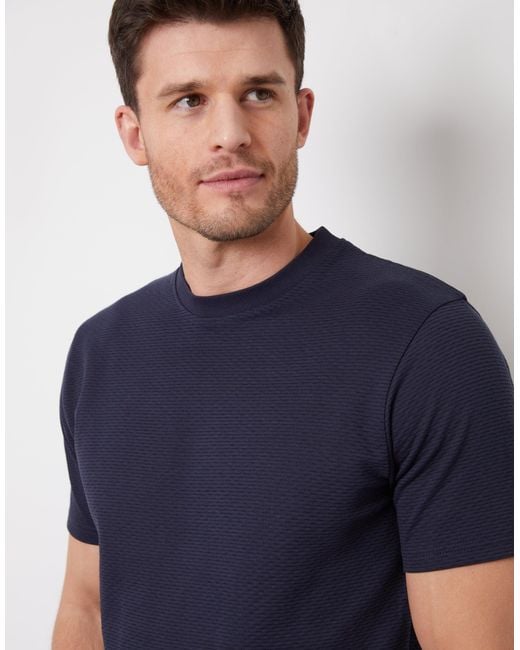 Threadbare Blue Textured T-Shirt for men