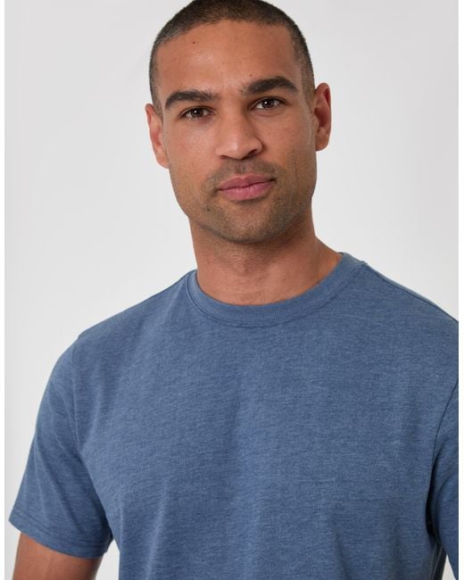 Threadbare Blue Regular Fit Cotton Rich T-Shirt for men
