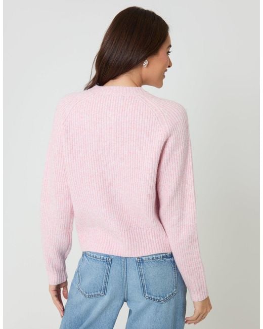 Threadbare Purple Chunky Knit Button Up Cardigan