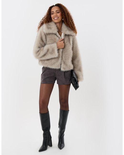 Threadbare Multicolor Faux Fur Zip Through Coat
