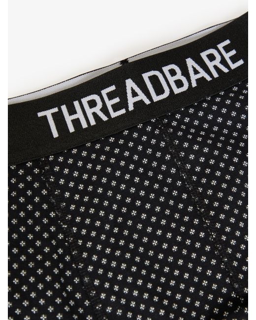 Threadbare Black 3 Pack Printed Hipster Fit Boxer Shorts for men