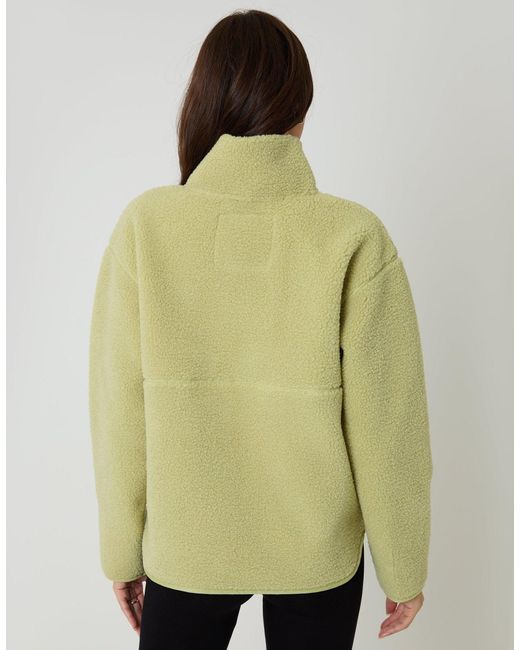 Threadbare Green Half Zip Borg Fleece