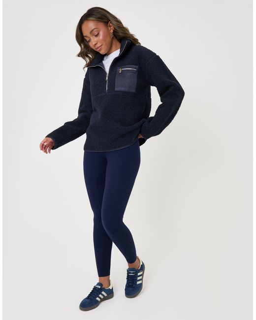 Threadbare Blue Half Zip Borg Fleece