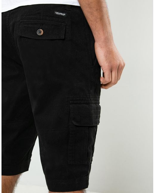Threadbare Black Cargo Shorts for men