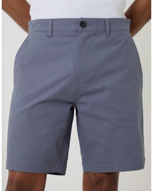 Threadbare Blue Regular Fit Stretch Chino Shorts for men