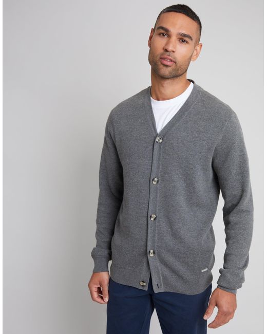 Threadbare Gray Knitted Cardigan for men