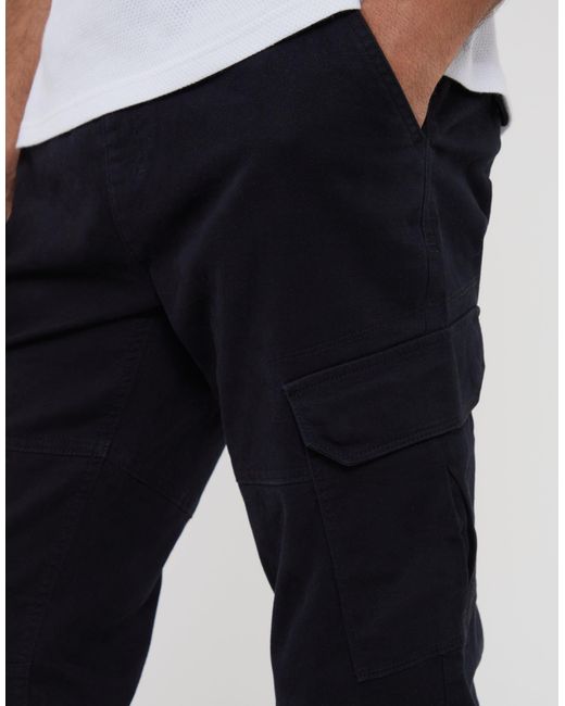 Threadbare Blue Jogger Style Cargo Trousers for men