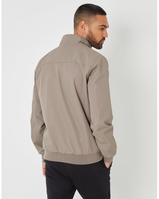 Threadbare Gray Patch Pocket Funnel Neck Harrington Style Jacket for men