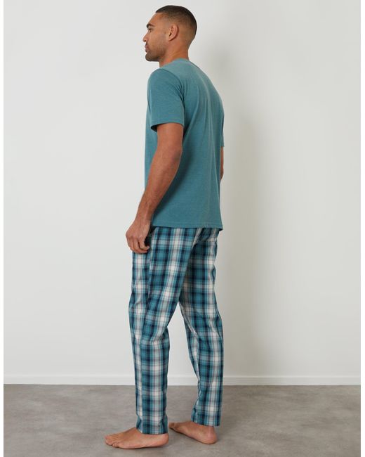 Threadbare Blue T-Shirt & Bottoms Pyjama Set for men