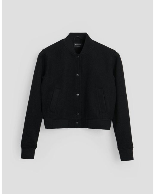 Threadbare Black Faux Wool Bomber Jacket