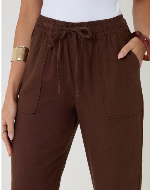 Threadbare Multicolor Linen Blend Drawstring Trousers