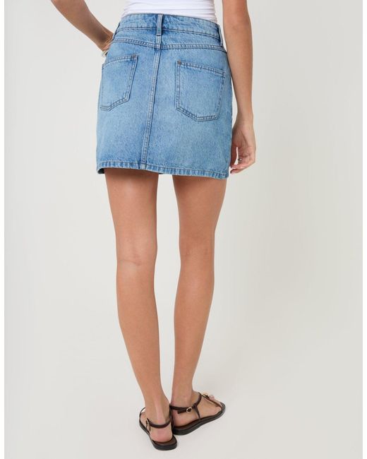 Threadbare Blue Denim Mini Skirt