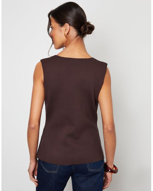 Threadbare Blue Ribbed Knitted Waistcoat