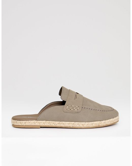 Threadbare White Faux Suede Penny Loafer Sandals for men