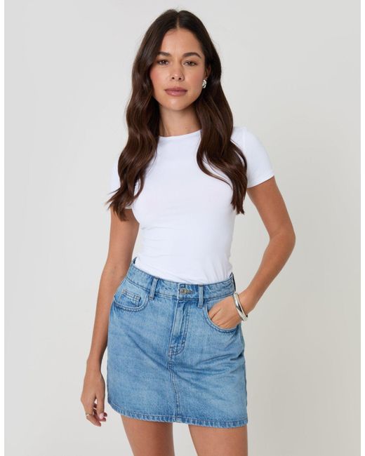 Threadbare Blue Denim Mini Skirt