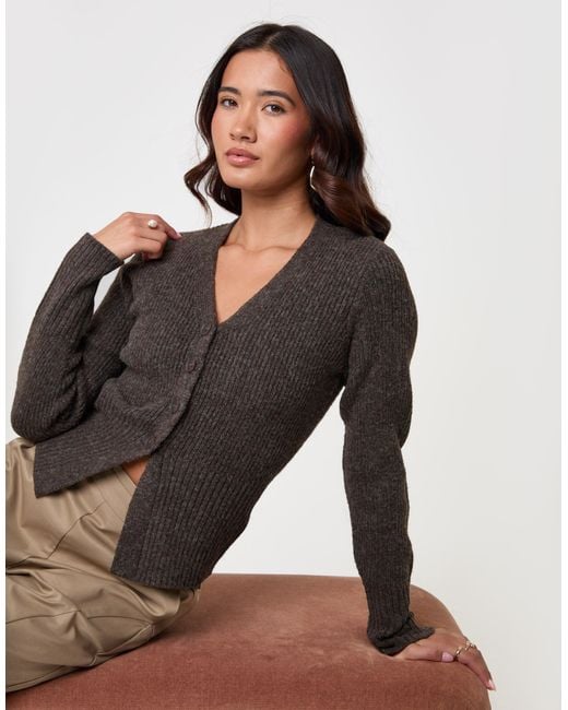Threadbare Black V Neck Knitted Cardigan