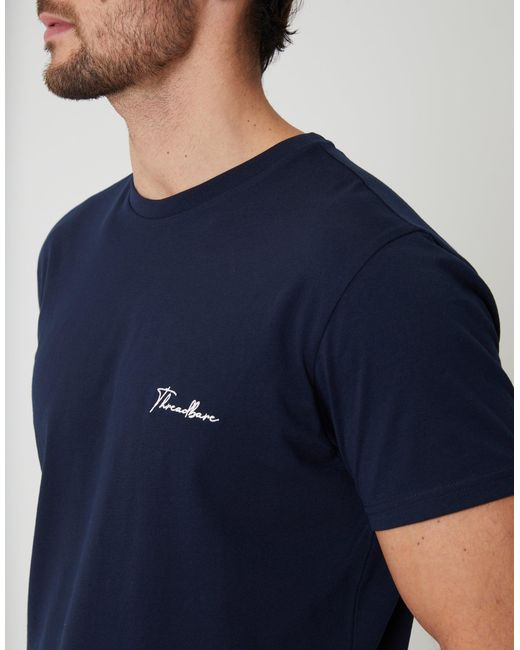 Threadbare Blue Script Logo Short Lounge Set for men