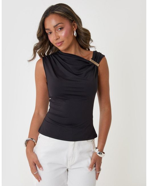 Threadbare Blue Asymmetric Draped Vest