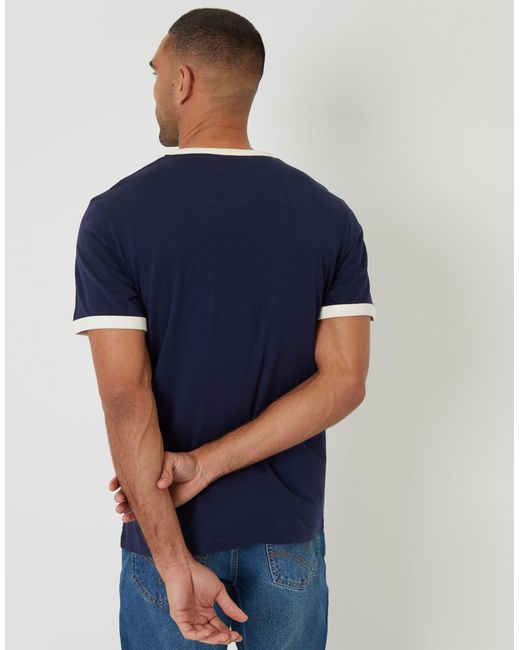 Threadbare Blue 2 Pack Cotton Ringer T-Shirts for men