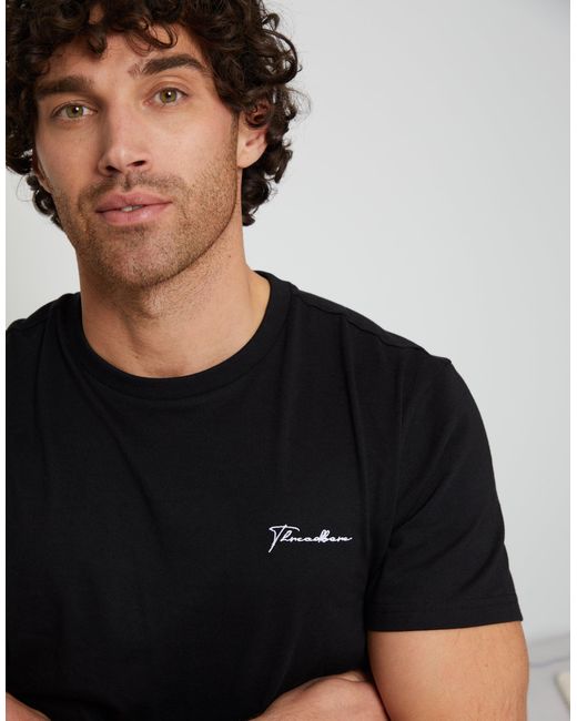 Threadbare Black Script Logo Lounge Set for men