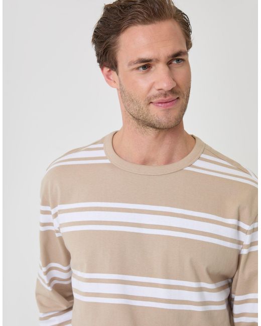 Threadbare Blue Cotton Jersey Long Sleeve T-Shirt for men
