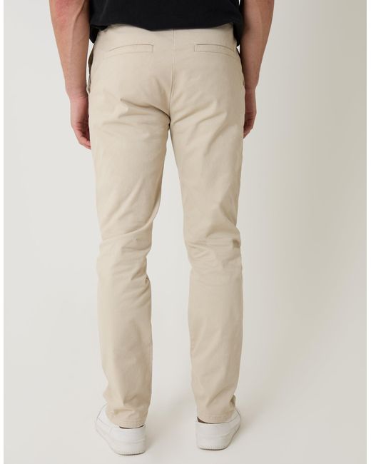 Threadbare Natural Slim Fit Cotton Blend Trousers for men