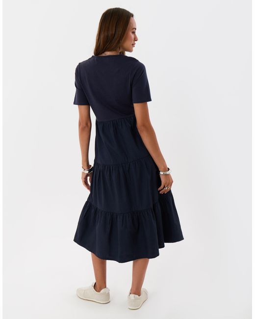 Threadbare Blue Tiered Midaxi Dress