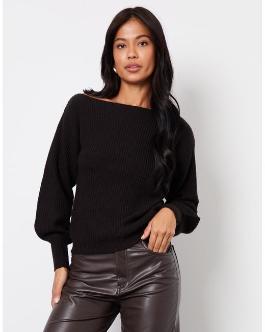 Threadbare Black 2 Pack Soft Slash Neck Jumpers