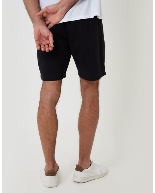 Threadbare White Pique Pleated Sweat Shorts for men