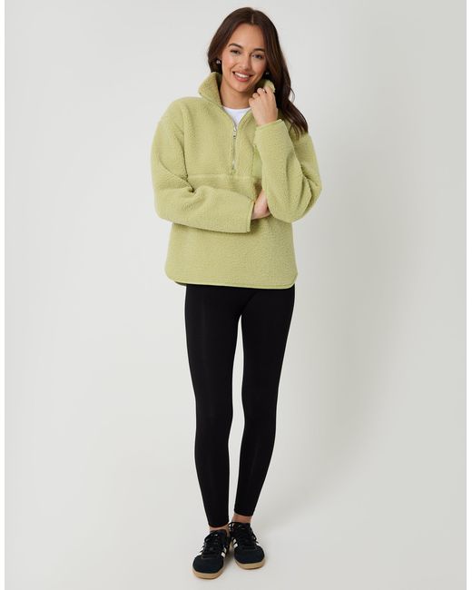 Threadbare Green Half Zip Borg Fleece
