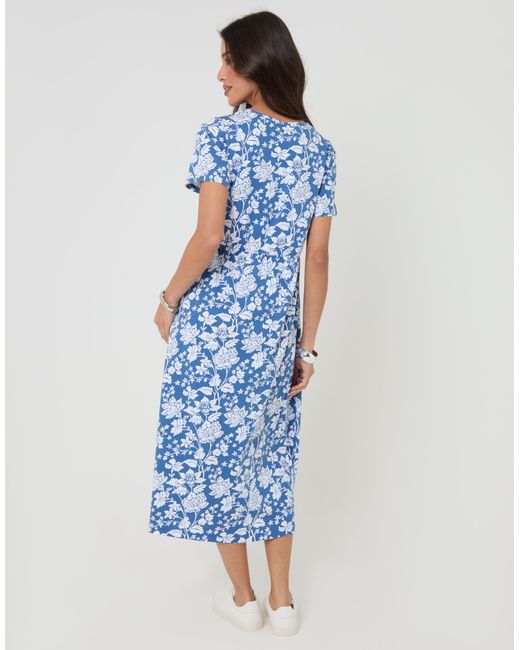Threadbare Blue 2 Pack Pure Cotton Midi Smock Dresses With Pockets