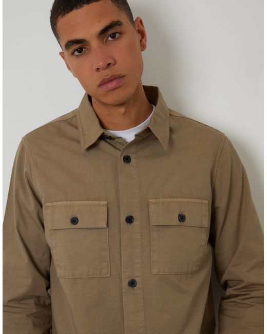 Threadbare Natural Lightweight Shacket for men