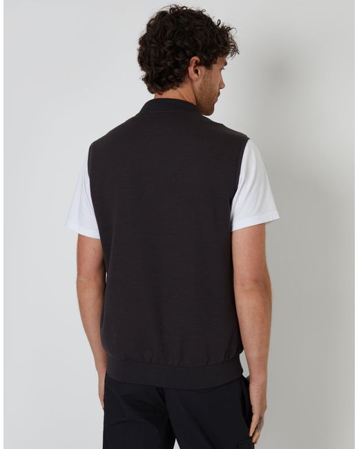 Threadbare Blue Quilted Hybrid Gilet for men